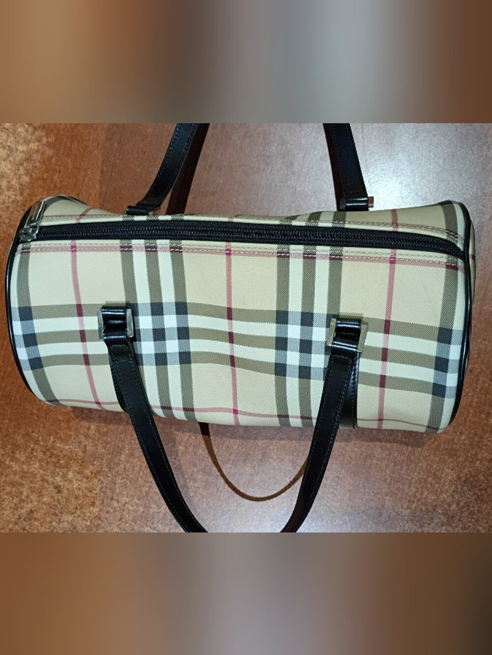 Burberry Nova Check Barrel Bag with Black Straps - Picture 8 of 15